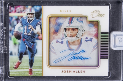 2020 Panini One Autographs Gold #149 Josh Allen Signed Card (#1/7) - Josh Allens Jersey Number - Panini  Encased